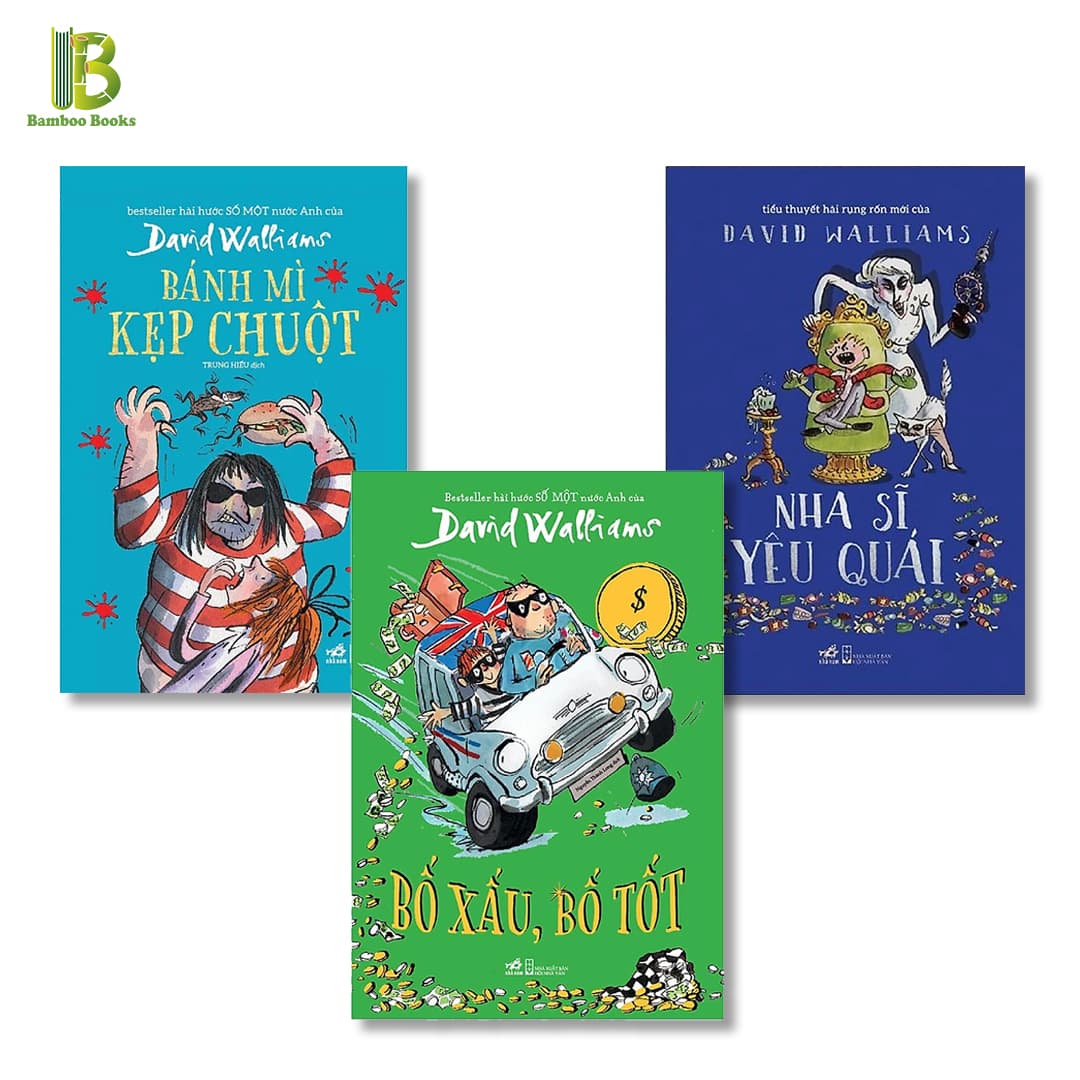 Combo 3 Truyện Thiếu Nhi Hài Hước Của David Walliams Bánh Mì Kẹp Chuột Nha Sĩ Yêu Quái Bố Xấu Bố Tốt Tặng Kèm Bookmark Bamboo Books