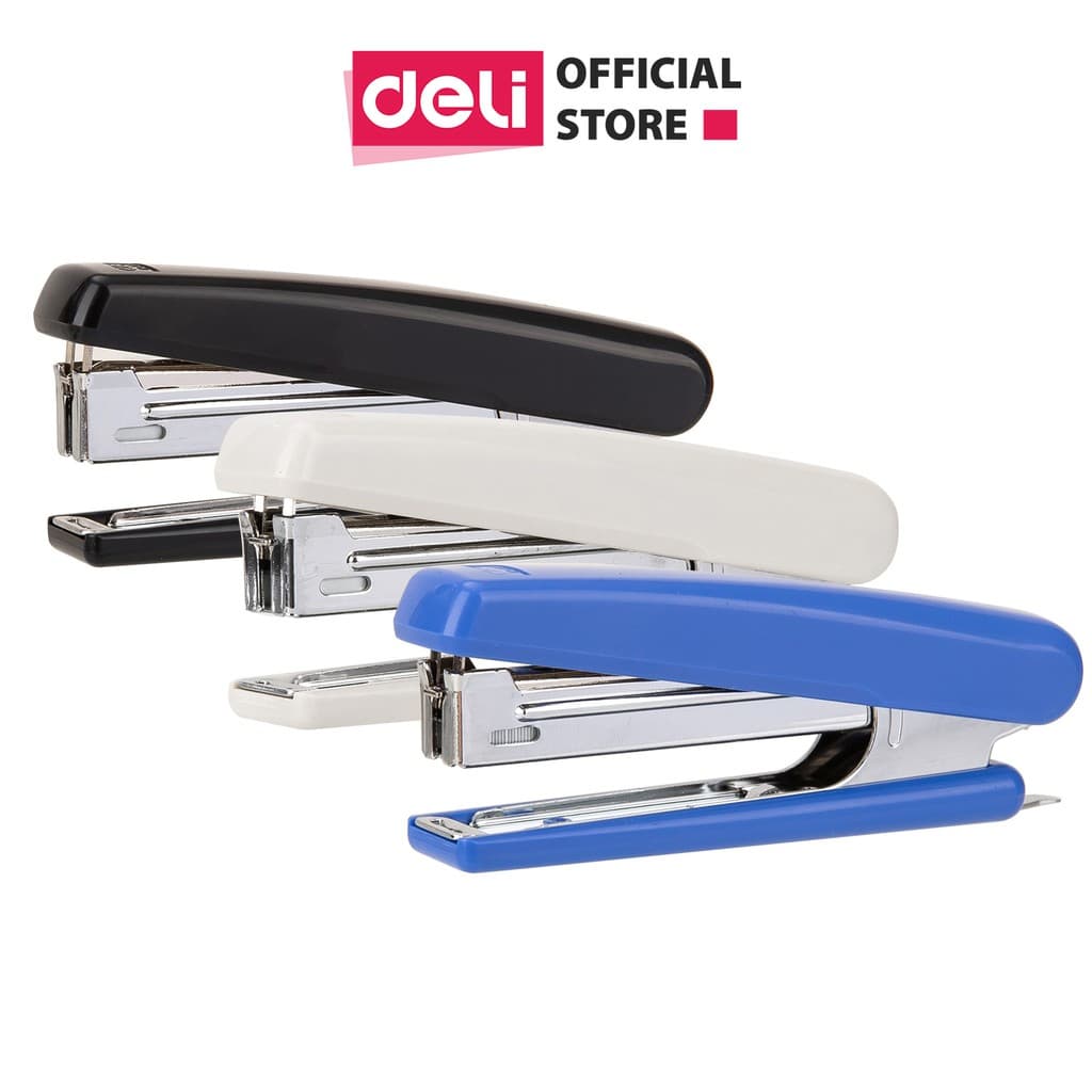 Dập Ghim 10 Deli 15 Trang Đen Xanh Xám 1 Cái E0221 Trắng