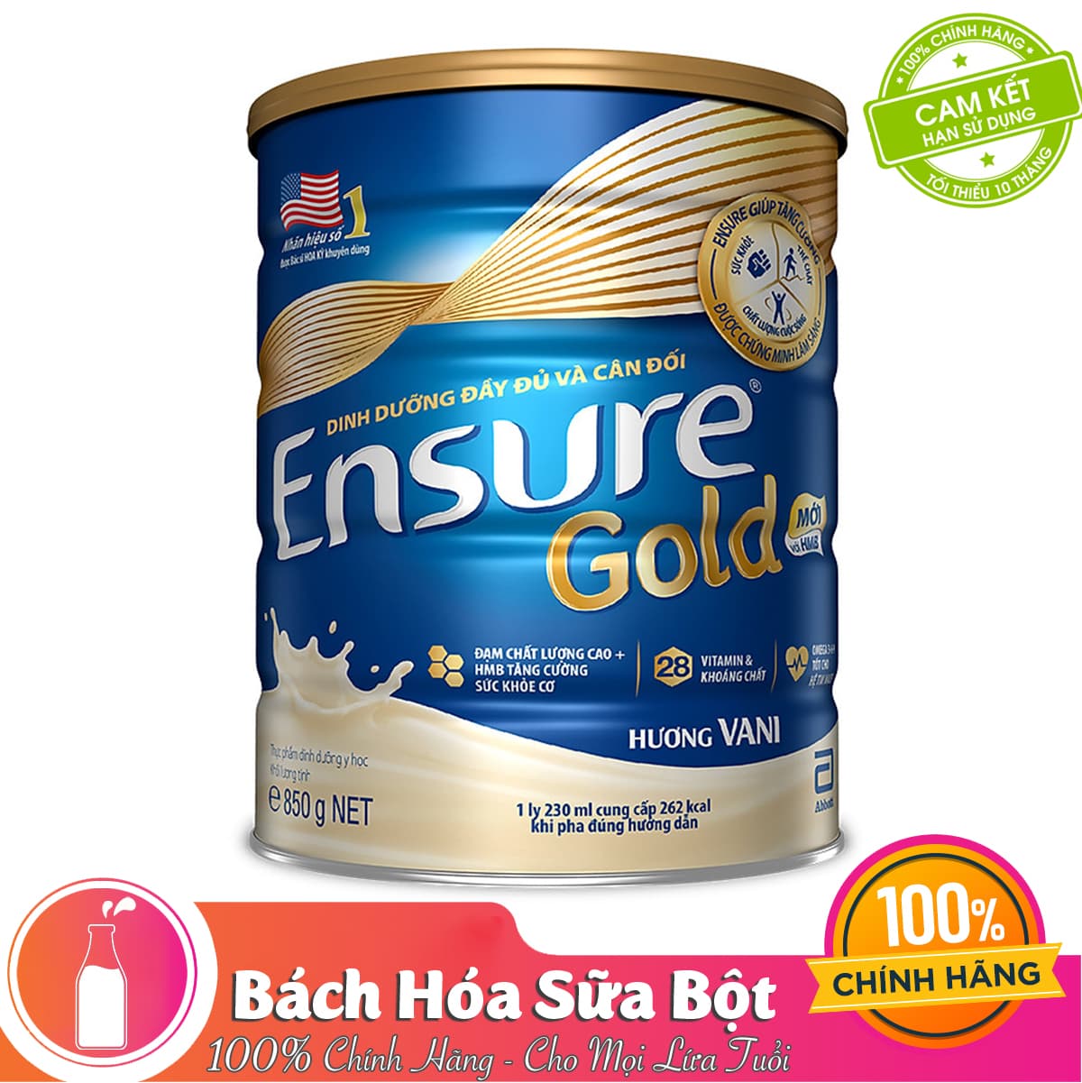 Thực Phẩm Dinh Dưỡng Y Học Ensure Gold Vani 850g