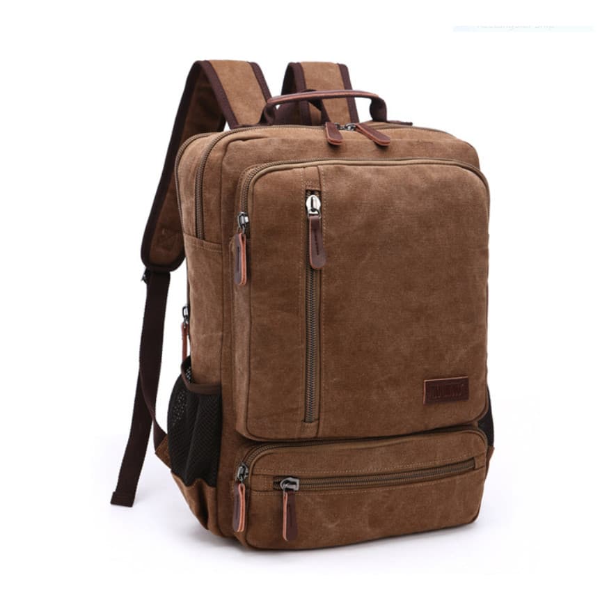 Balo nam vải canvas cao cấp phong cách mới 15 6 Màu nâu