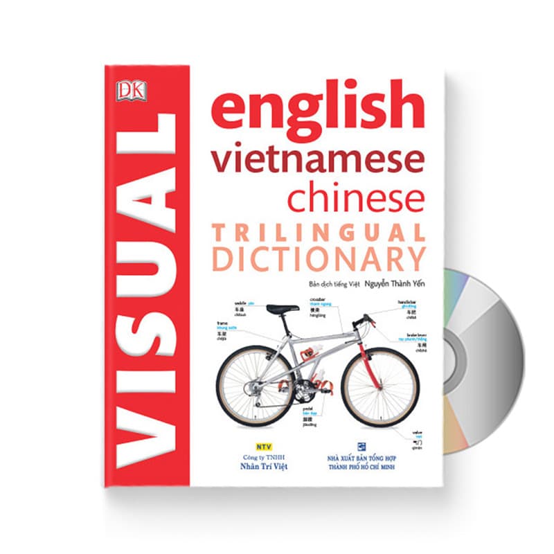 Sách Từ điển hình ảnh Tam Ngữ Trung Anh Việt Visual English Vietnamese Chinese Trilingual Dictionary DVD quà tặng