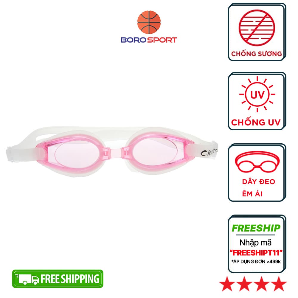 Kính bơi chống sương mờ chống UV Cleacco Hồng