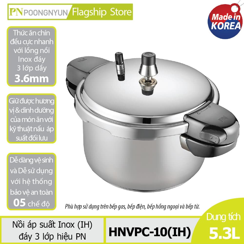 Nồi áp suất Inox IH hiệu PN HNVPC 10IH