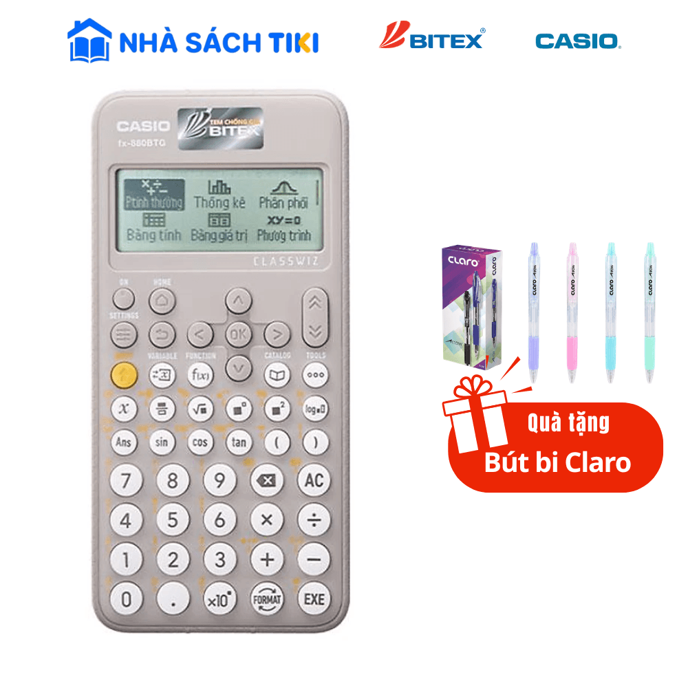 Máy Tính CASIO FX 880BTG Màu Xám