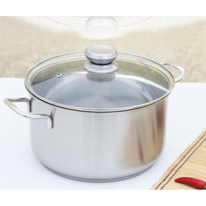 Nồi Inox 430 Fivestar Standard 3 Đáy Nắp Kính Nồi Luộc Gà Cao Cấp Đủ Các Kích Thước 1618202426283032cm Dùng Được Các Loại Bếp 30cm