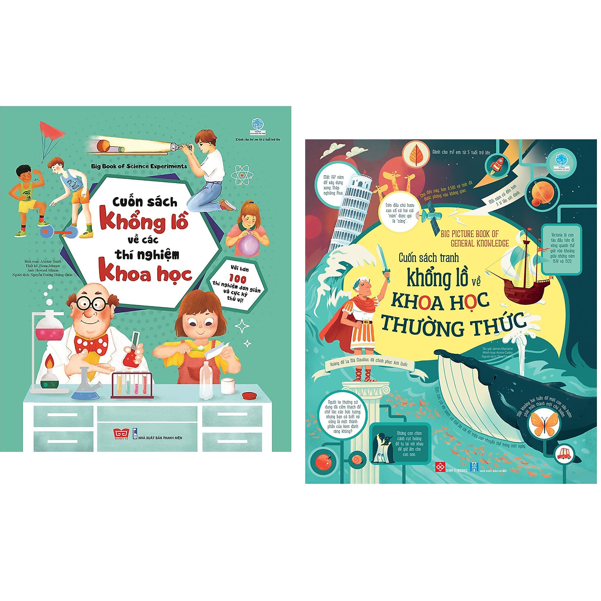 Combo 2 Cuốn Big Picture Book Of General Knowledge Cuốn Sách Tranh Khổng Lồ Về Khoa Học Thường Thức Cuốn sách mang đến kiến thức khái quát cho bé Big Book Of Science Experiments Cuốn Sách Khổng Lồ Về Các Thí Nghiệm Khoa Học