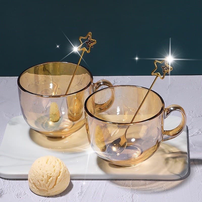 Bộ 2 Ly Cốc Thuỷ Tinh Hổ Phách Dung Tích Lớn 480ml Cao Cấp Chịu Nhiệt Hàng Loại 1. MINIIN