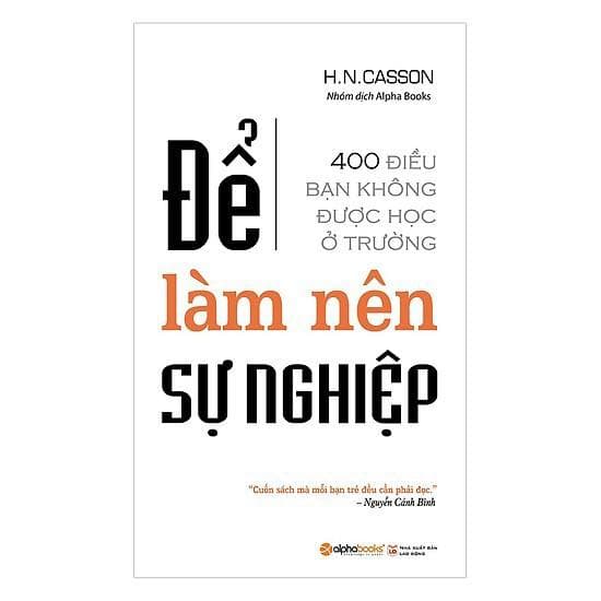 Sách Để làm nên sự nghiệp