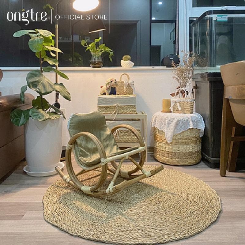 Thảm trải sàn Cói &Lục bình tròn cao cấp xuất khẩu kích thước tùy chỉnh 6080100120150180cm ongtre Vietnam Cói 60 cm