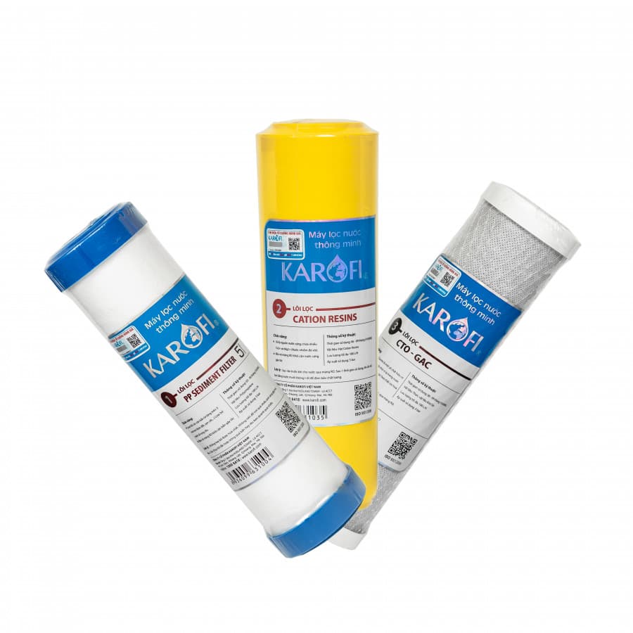 Combo lõi lọc nước Karofi 1 2 3 dành cho nước Cứng
