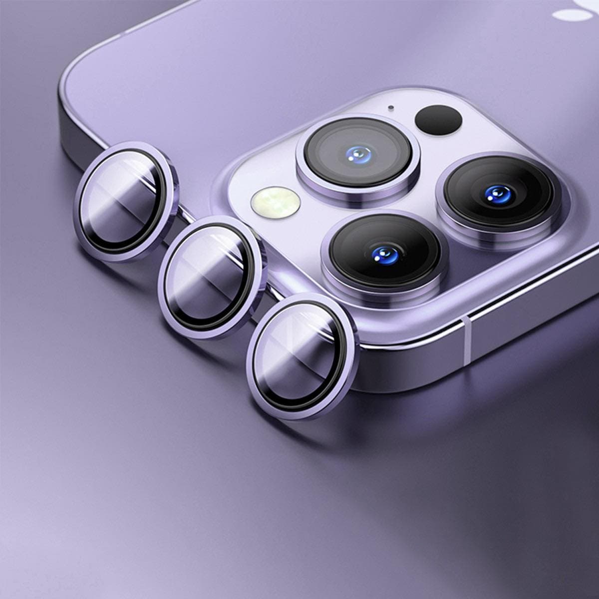 Bộ miếng dán kính cường lực bảo vệ Camera iPhone 14 Pro 6.1 inch 14 Pro Max hiệu Wiwu Guard Lens Ring mang lại khả năng chụp hình sắc nét full HD độ cứng 9H chống trầy chống chụi & vân tay bảo vệ toàn diện hàng nhập khẩu Màu Tím