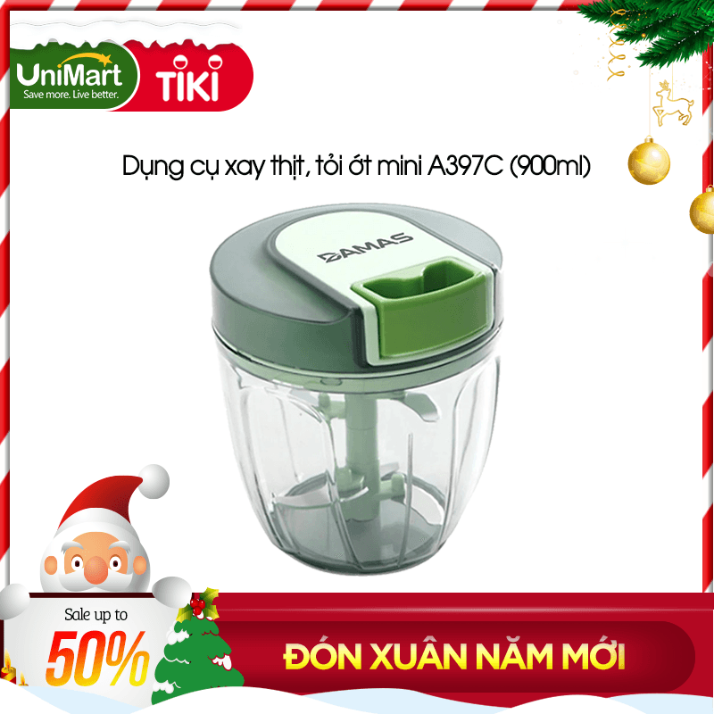 Dụng Cụ Xay Tỏi Ớt Xay Thịt Mini Đa Năng Damas A397 Dây Rút Chắc Chắn Dễ Dàng Sử Dụng Thiết Kế Đế Cao Su Chống Trơn Trượt 3 Dung Tích Phù Hợp Cho Từng Nhu Cầu Sử Dụng Hàng Nhập Khẩu 900ml
