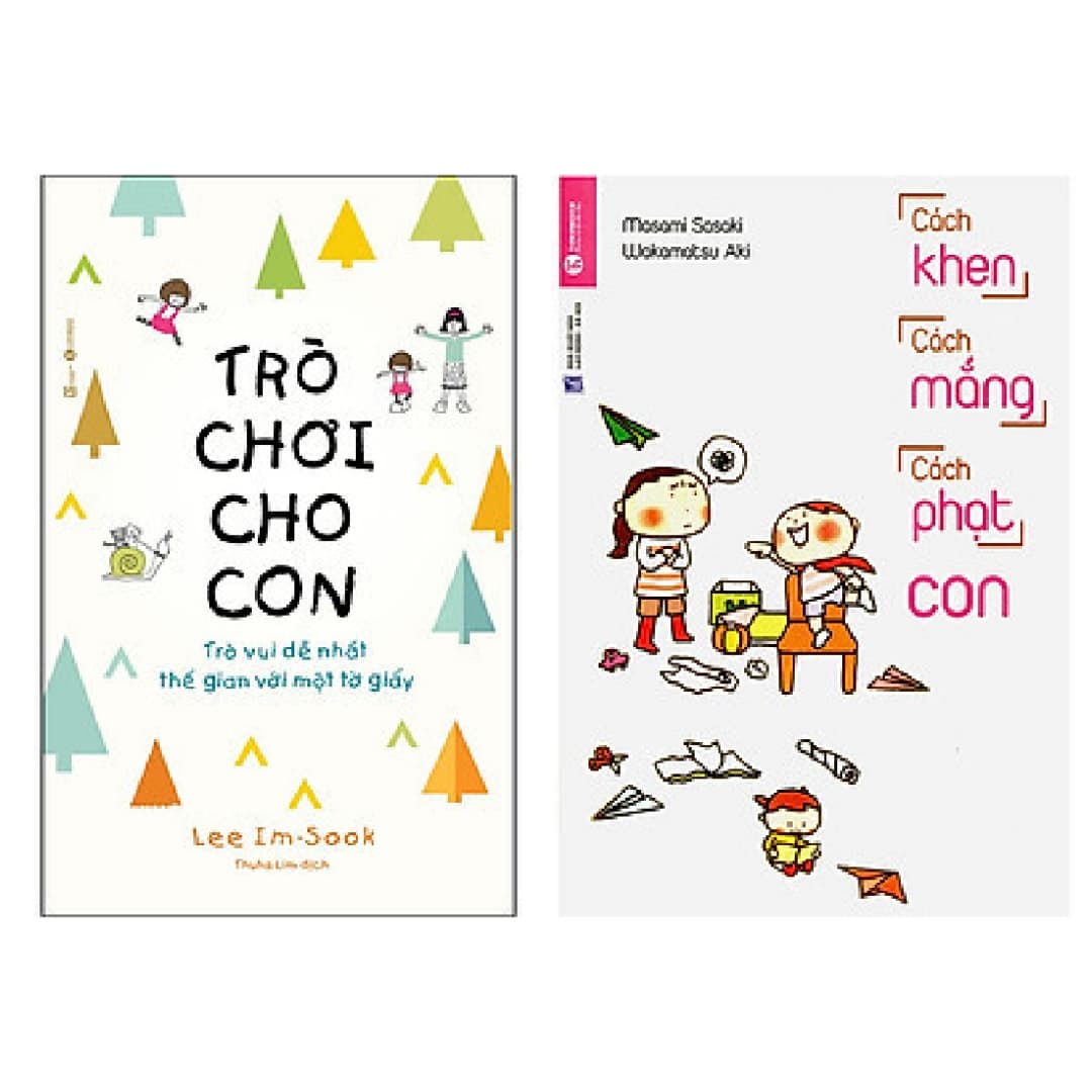 Combo 2 cuốn sách cùng con trưởng thành Trò Chơi Cho Con Trò Vui Dễ Nhất Thế Gian Với Một Tờ Giấy Cách Khen Cách Mắng Cách Phạt Con Tặng bookmark Happy