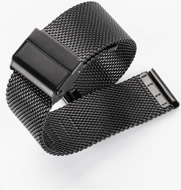 Dây đồng hồ thép không gỉ dây mesh cao cấp YE 008 Đen 20mm