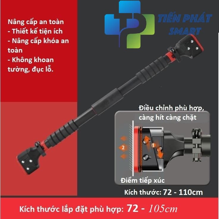 Xà đơn treo tường gắn cửa 2021 điều chỉnh 72cm 110cm và 93cm 140cm nặng 2kg 2.8kg Mẫu TG02 Đen đỏ 72 110cm