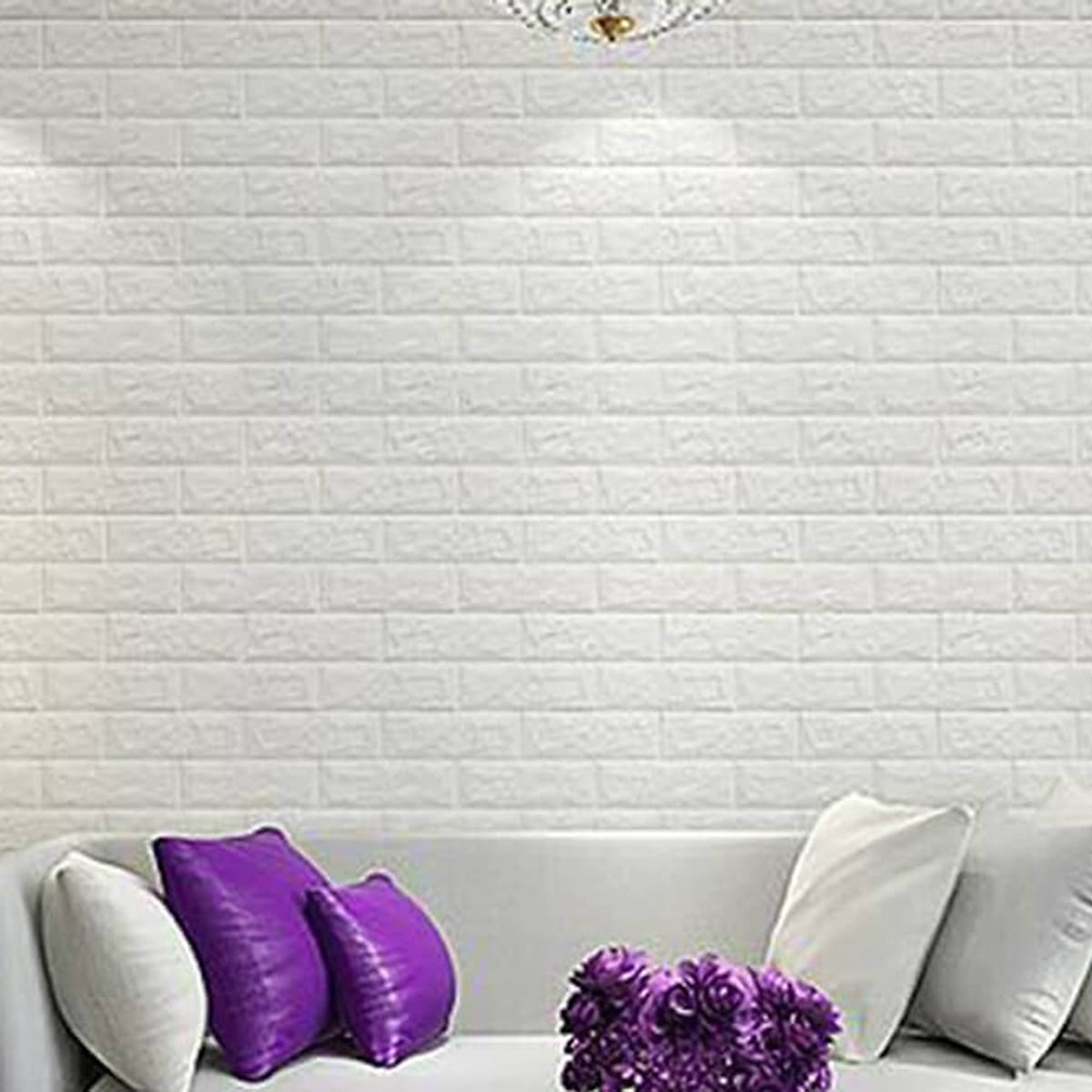 Miếng Xốp Dán Tường Giả Gạch 3D Trang Trí Nhà Cửa Phòng Học Nhà Hàng Chống Thấm Ẩm Mốc Lớp Dán Siêu Chắc MINIIN70 x 77cm 1 Tấm TRẮNG