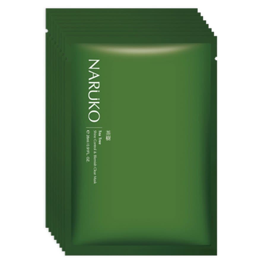 Hộp 8 Miếng Mặt Nạ Kiểm Soát Dầu Và Mụn Naruko Tràm Trà Bản Đài Tea Tree Shine Control And Blemish Clear Mask