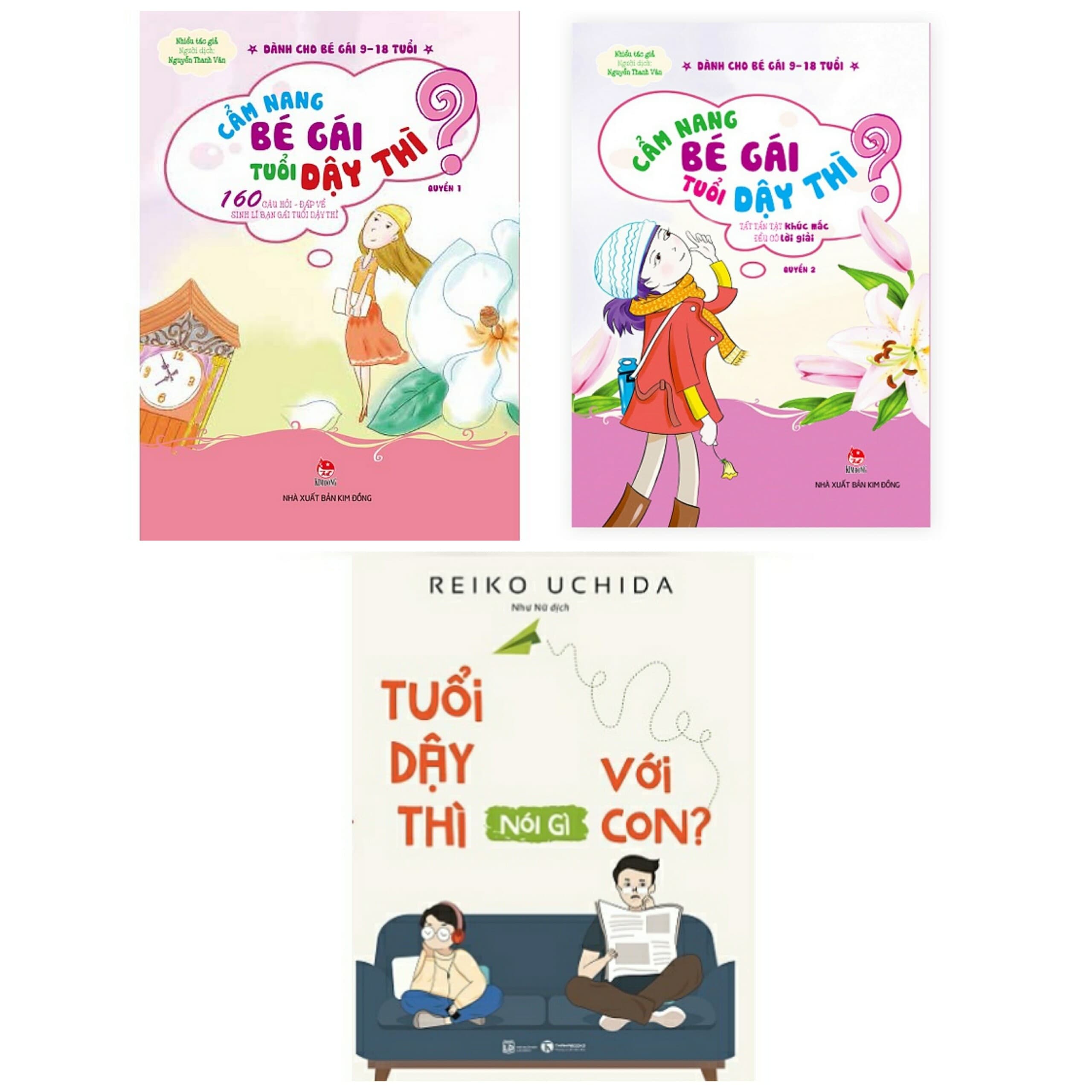 Combo Sách Dạy Con Tuổi Dậy Thì Cẩm Nang Bé Gái Tuổi Dậy Thì Quyển 1 2 Tuổi Dậy Thì Nói Gì Với Con Trọn bộ 3 cuốn Tặng kèm bookmark Green Life
