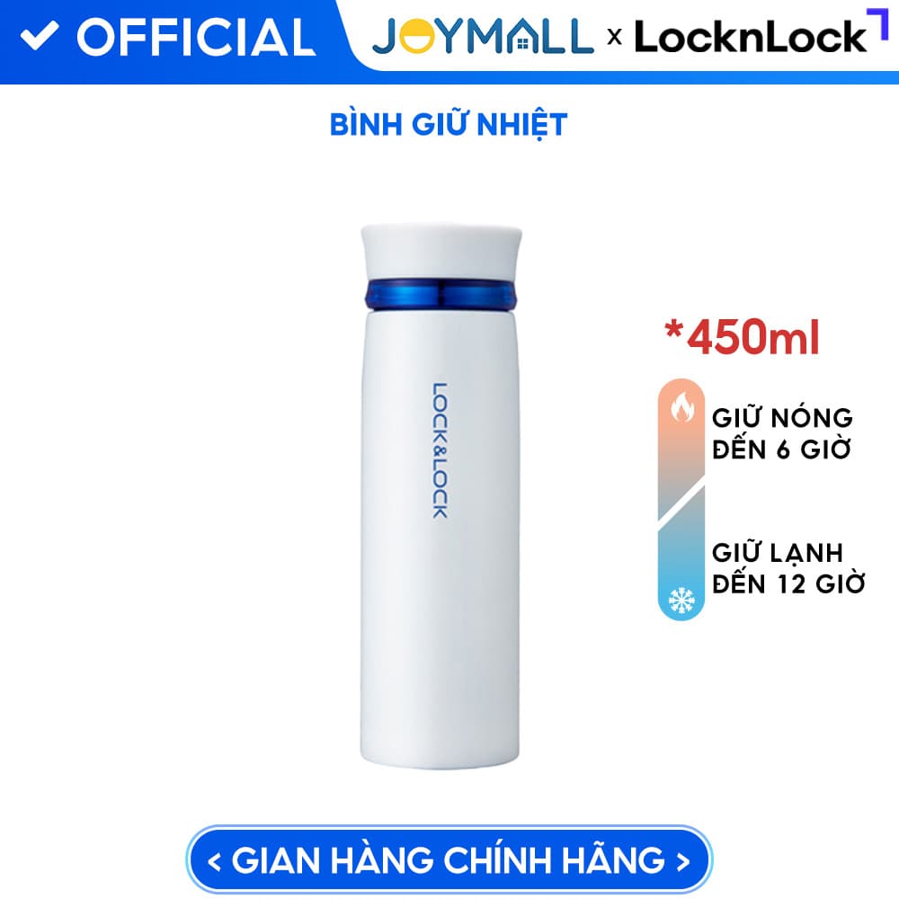 Bình Giữ Nhiệt Lock&Lock Feather Light LHC4131WB 450ml Trắng Xanh