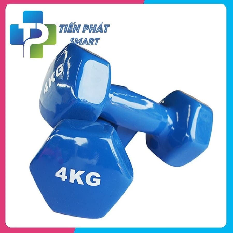 Bộ cặp tạ tay 4kg bọc cao su Tổng 8kg Màu ngẫu nhiên