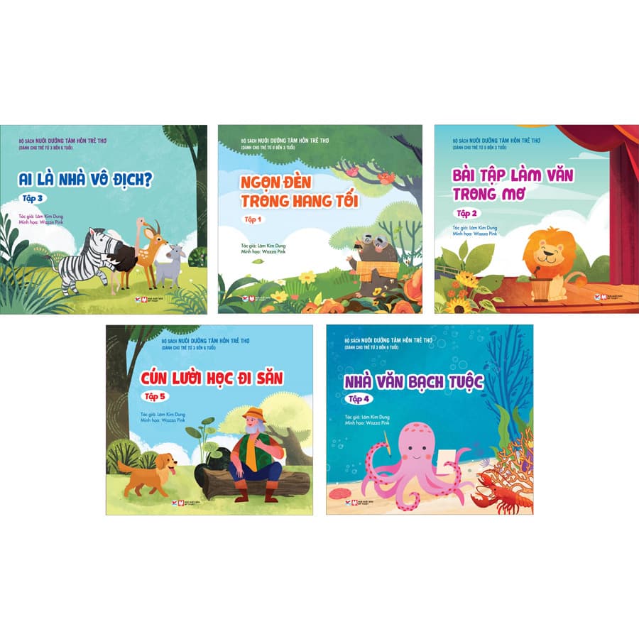 Combo Bộ Sách Nuôi Dưỡng Tâm Hồn Trẻ Thơ Dành Cho Trẻ Từ 0 Đến 3 Tuổi Ngọn Đèn Trong Hang Tối Bài Tập Làm Văn Trong Mơ Ai Là Nhà Vô Địch Nhà Văn Bạch Tuộc Cún Lười Đi Học Săn Bộ 5 Tập