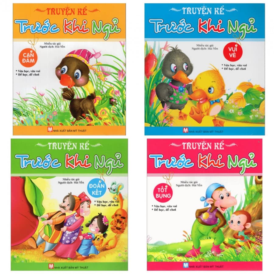 Combo Sách Thiếu Nhi Truyện Kể Trước Khi Ngủ Can Đảm Vui Vẻ Đoàn Kết Tốt Bụng Tặng kèm bookmark Happy Life