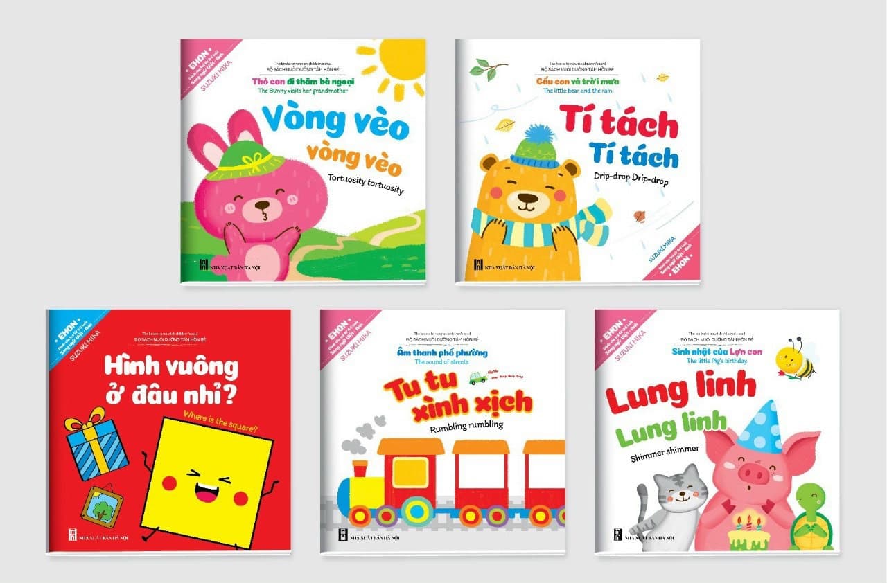 Ehon song ngữ Anh Việt Bộ 5 cuốn Bộ sách nuôi dưỡng tâm hồn bé 0 6 tuổi Kèm file nghe