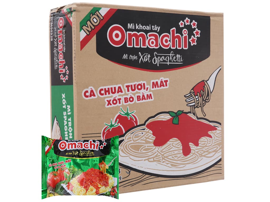 Thùng 30 gói mì trộn Omachi xốt Spaghetti 91g Thùng 30 gói
