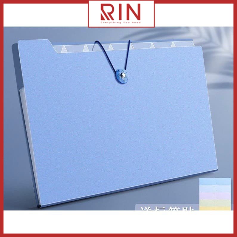 File đựng tài liệu A4 Túi tài liệu A4 4 8 12 ngăn phân trang lưu trữ tài liệu 4 Ngăn Xanh Dương Nhạt