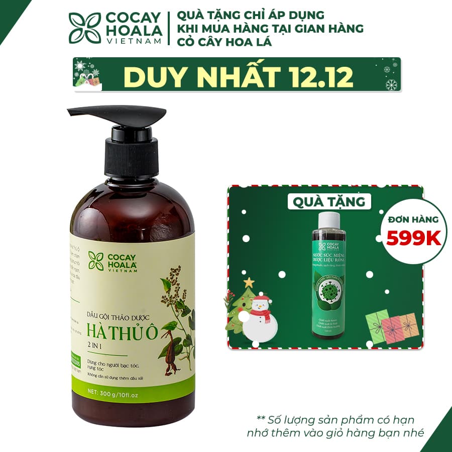 Dầu Gội Hà Thủ Ô 2in1 Dành Riêng Cho TÓC BẠC Và RỤNG TÓC Cocayhoala Chai Lớn 450g Tiết Kiệm Hơn 1 5 lần