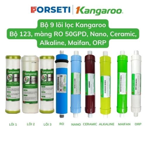 Trọn bộ 9 lõi lọc nước Kangaroo dùng cho máy lọc nước Kangaroo KG109A KV Trọn bộ RO Kangaroo