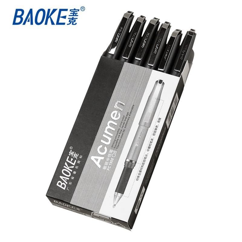 Hộp 12 cái Bút ký viết gel ngòi 0.7mm Acumen Baoke 1588 6 Xanh6 Đen