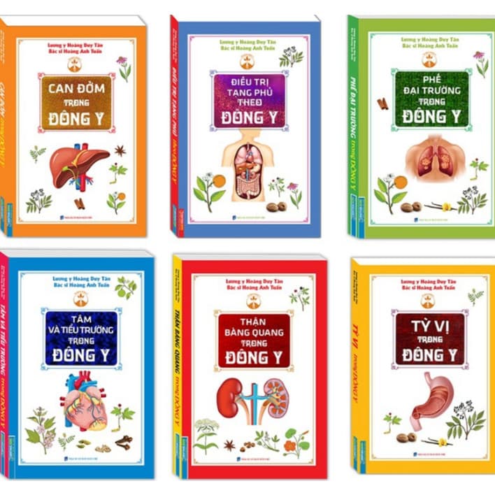 Sách Combo Đông Y 6 cuốn Thận bàng quang Phế đại trường Can đởm Tỳ vị Tâm và tiểu trường Điều trị tạng phủ