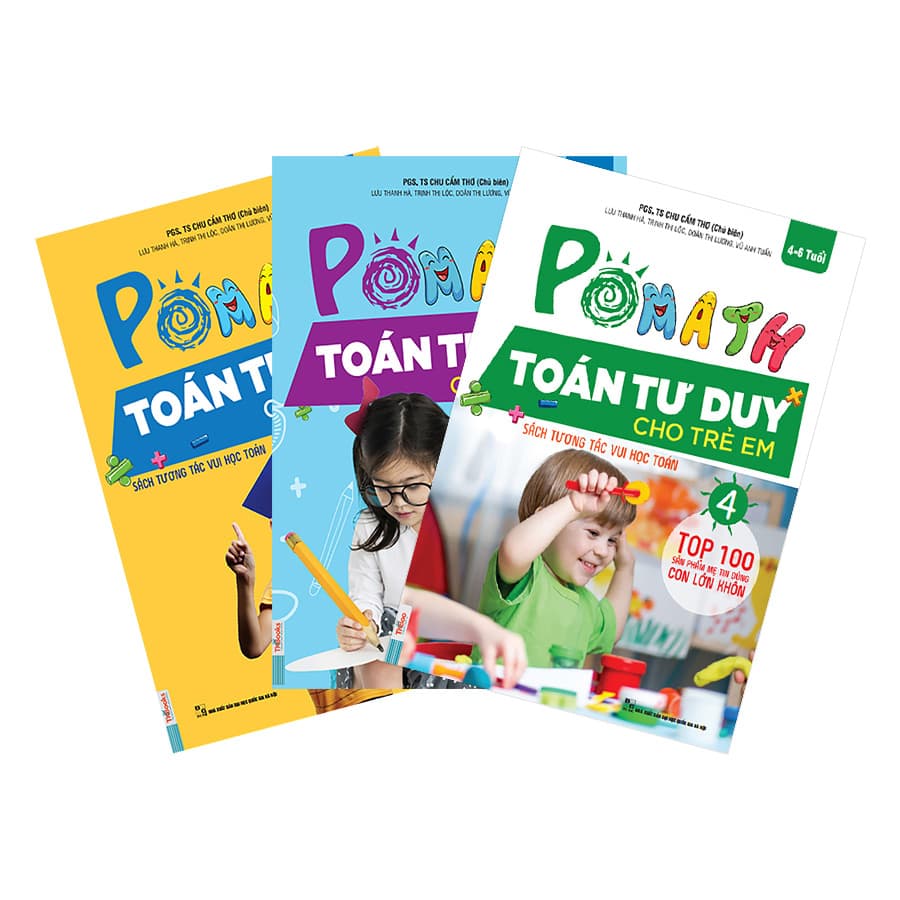 Combo 3 Cuôn Pomath Toán Tư Duy Cho Trẻ Em 4 6 tuổi Tập 4 5 6