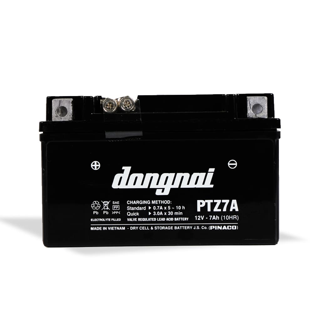 Ắc quy khô miễn bảo dưỡng Đồng Nai PTZ7A 12V 7Ah