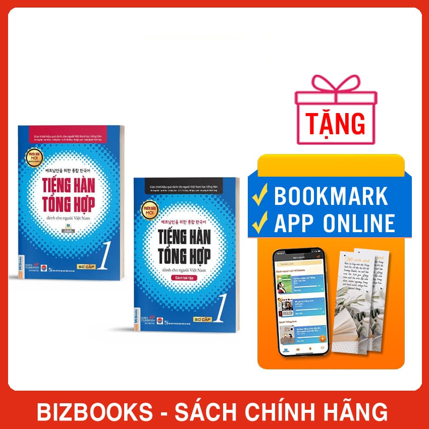 Combo Tiếng Hàn Tổng Hợp Sơ Cấp 1 Dành Cho Người Việt Nam Bản In Màu Học Kèm App
