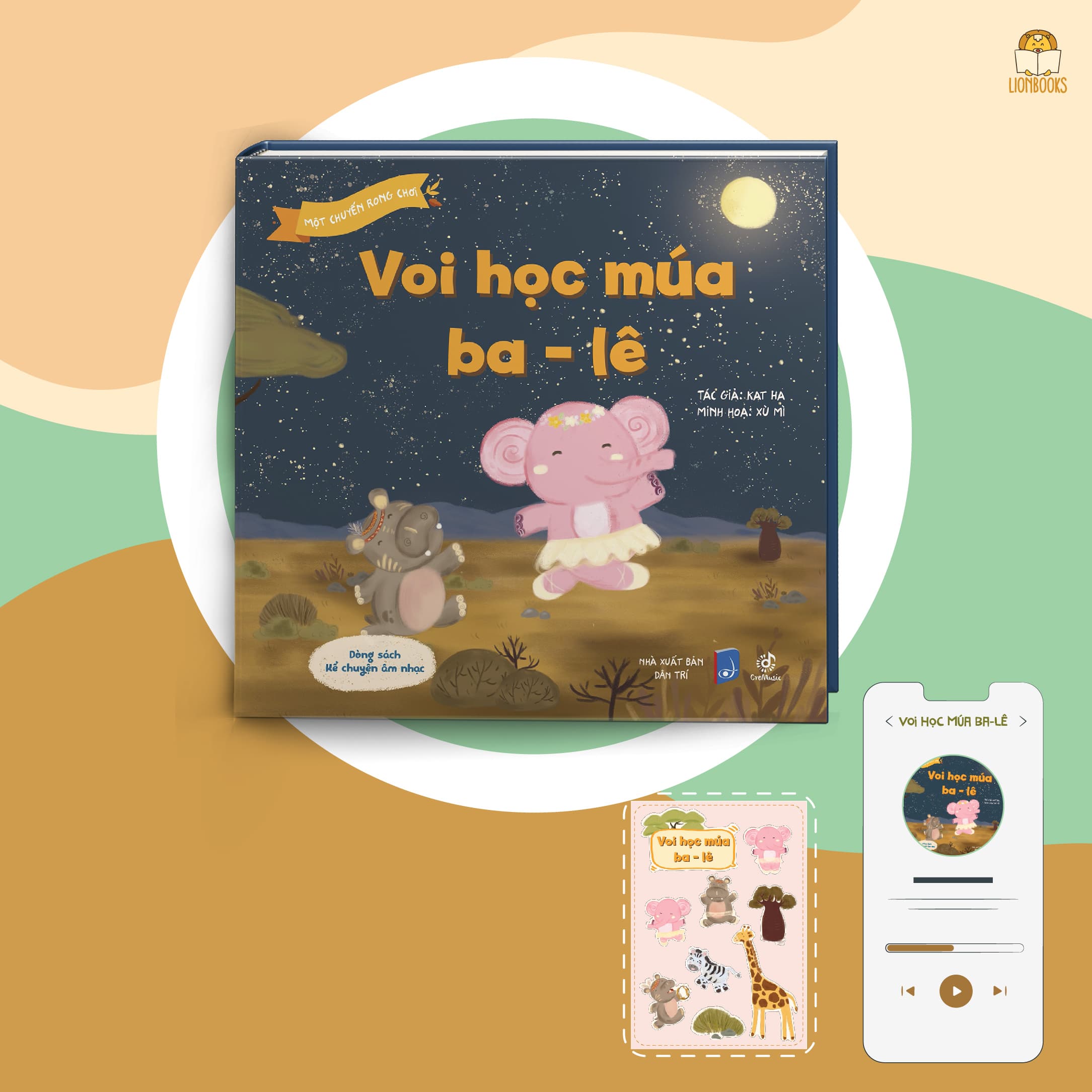 Sách Thơ Âm Nhạc Cuốn Voi Học Múa Ba lê Sách bìa cứng tặng sticker và mã đăng nhập App Cảm thụ âm nhạc