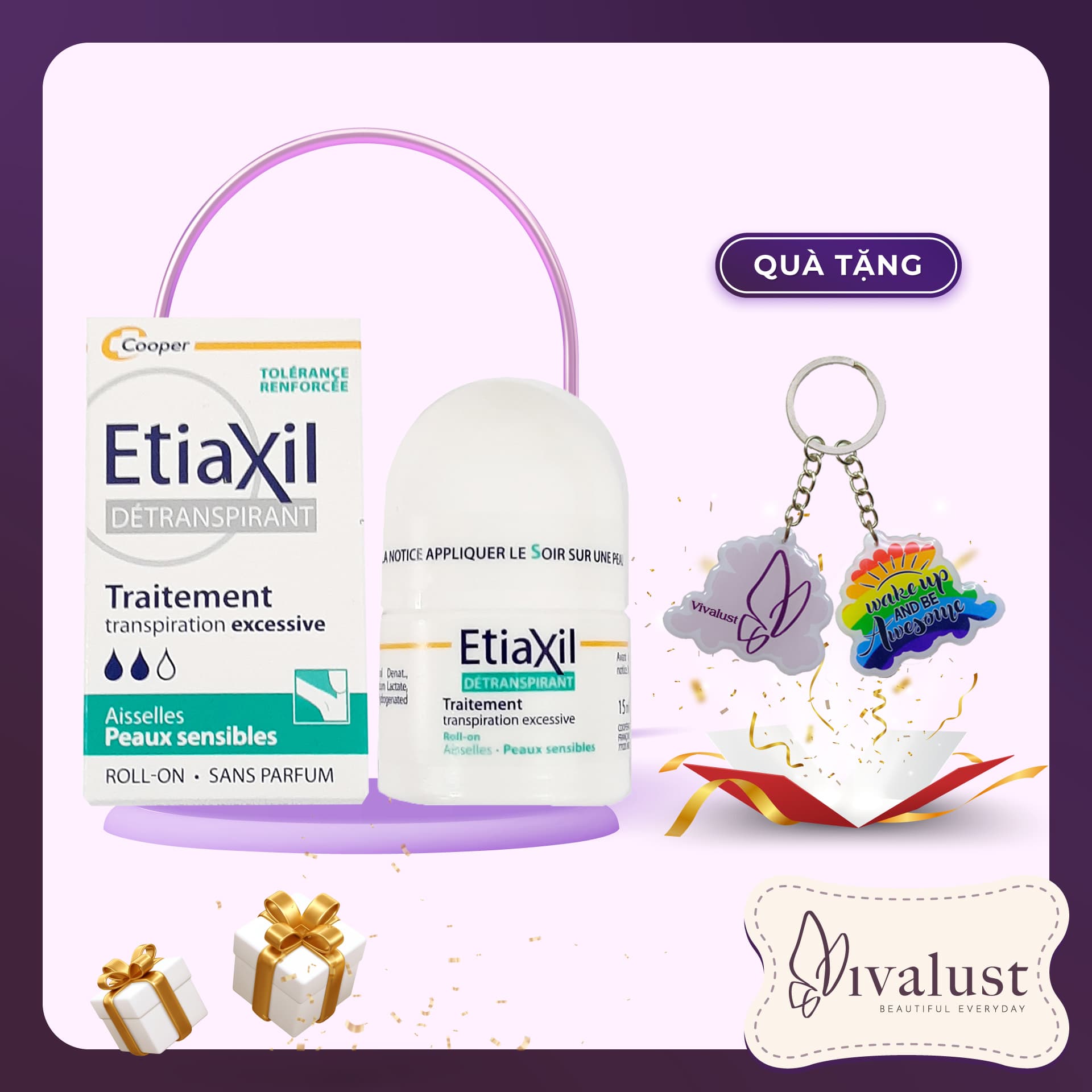 Lăn Khử Mùi ETIAXIL Détranspirant Traitement Aisselles Peaux Sensibles 15ml Dành Cho Da Nhạy Cảm Quà Tặng