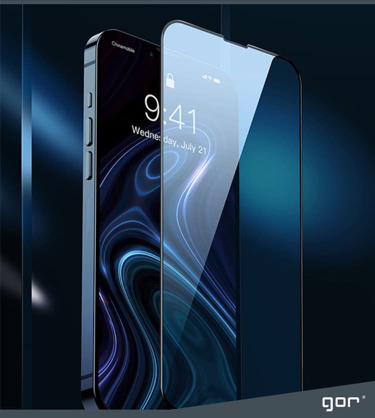 Miếng Dán Kính Cường Lực Full Viền Đen GOR cho iPhone 13 Mini 13 13 Pro 13 Pro Max Hàng Nhập Khẩu iPhone 13 Pro Max