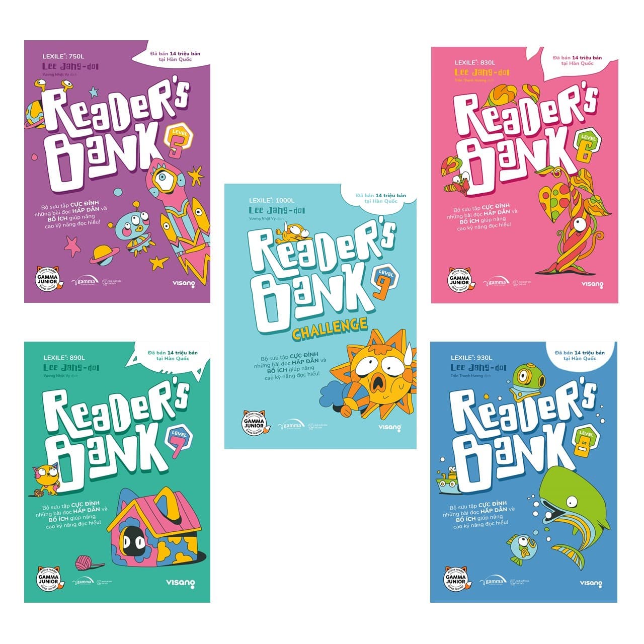 Combo 5 Cuốn Sách Readers Bank Level 5 6 7 8 9