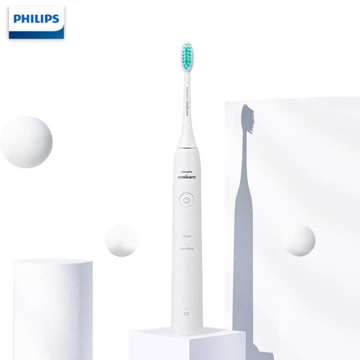 Bàn chải đánh răng điện thương hiệu cao cấp Philips Sonicare HX2431 30.000 lần rung mỗi phút HÀNG NHẬP KHẨU MÀU TRẮNG