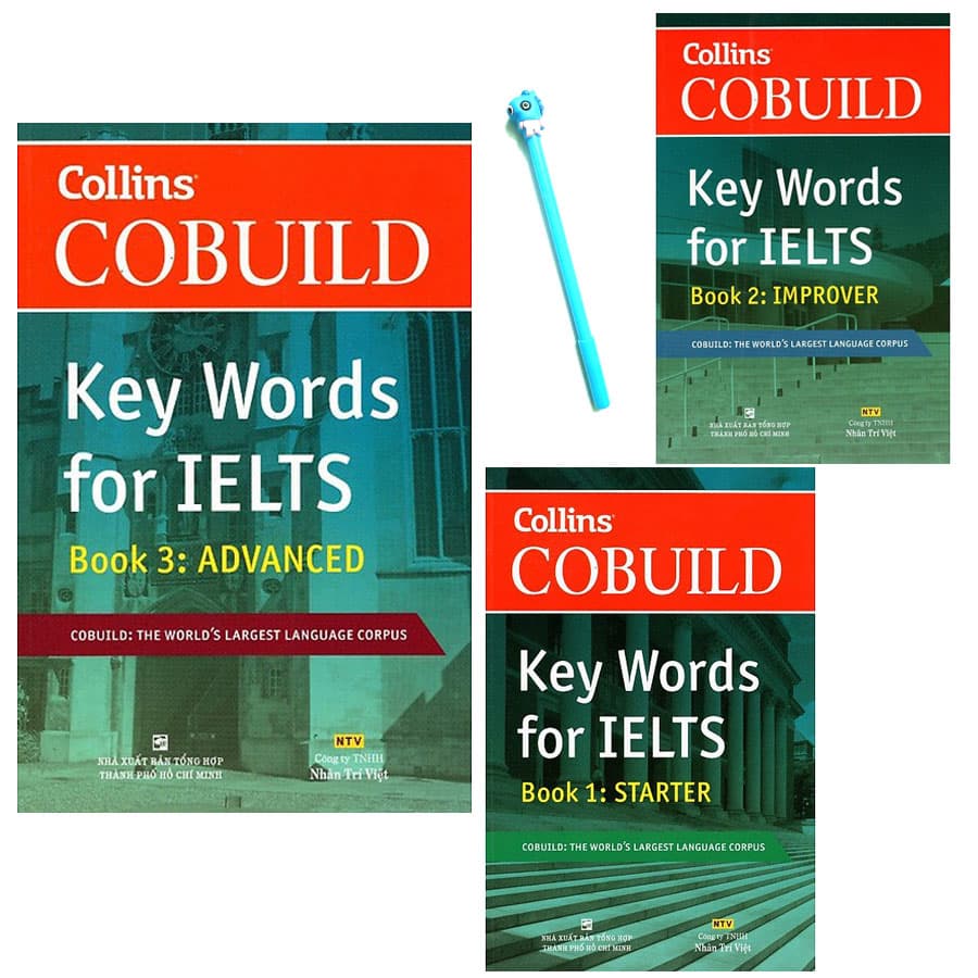 Combo Collins Cobuild Key Words For IELTS Book 3 Advanced Book 2 Improver Book 1 Starter Tặng Kèm Bút