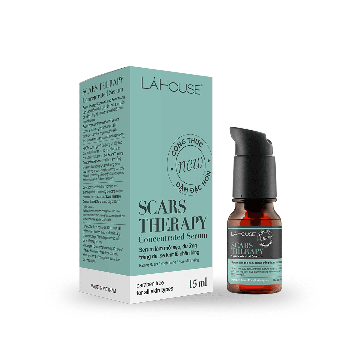 Serum giúp dưỡng trắng da làm mờ sẹo và se khít lỗ chân lông Lá House Scars Therapy Concentrated 15ml30ml 15ml