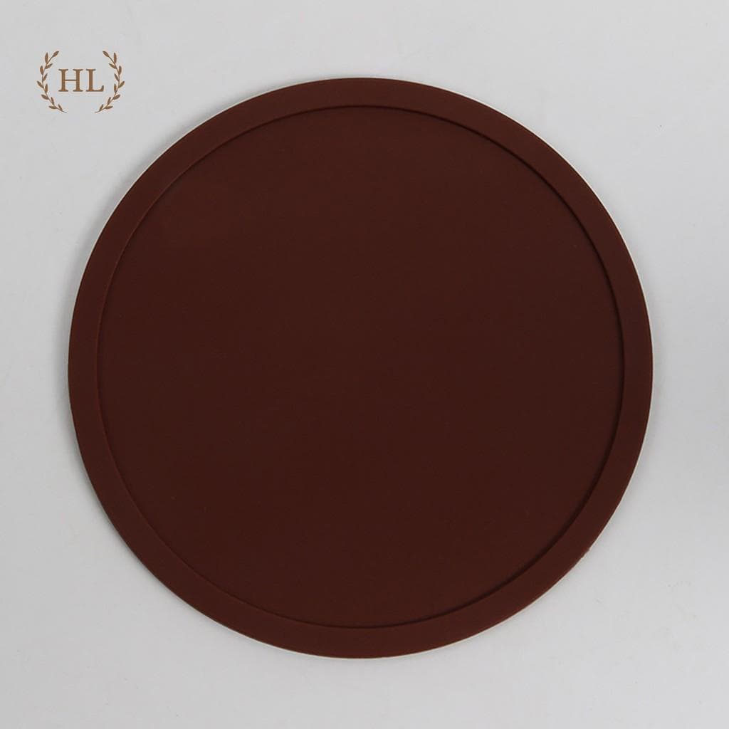 Lót Ly Silicon Chống Trượt Không Thấm Nước LÓT LY CỐC CHO NHÀ HÀNG QUÁN CAFE KHÔNG HỌA TIẾT Nâu