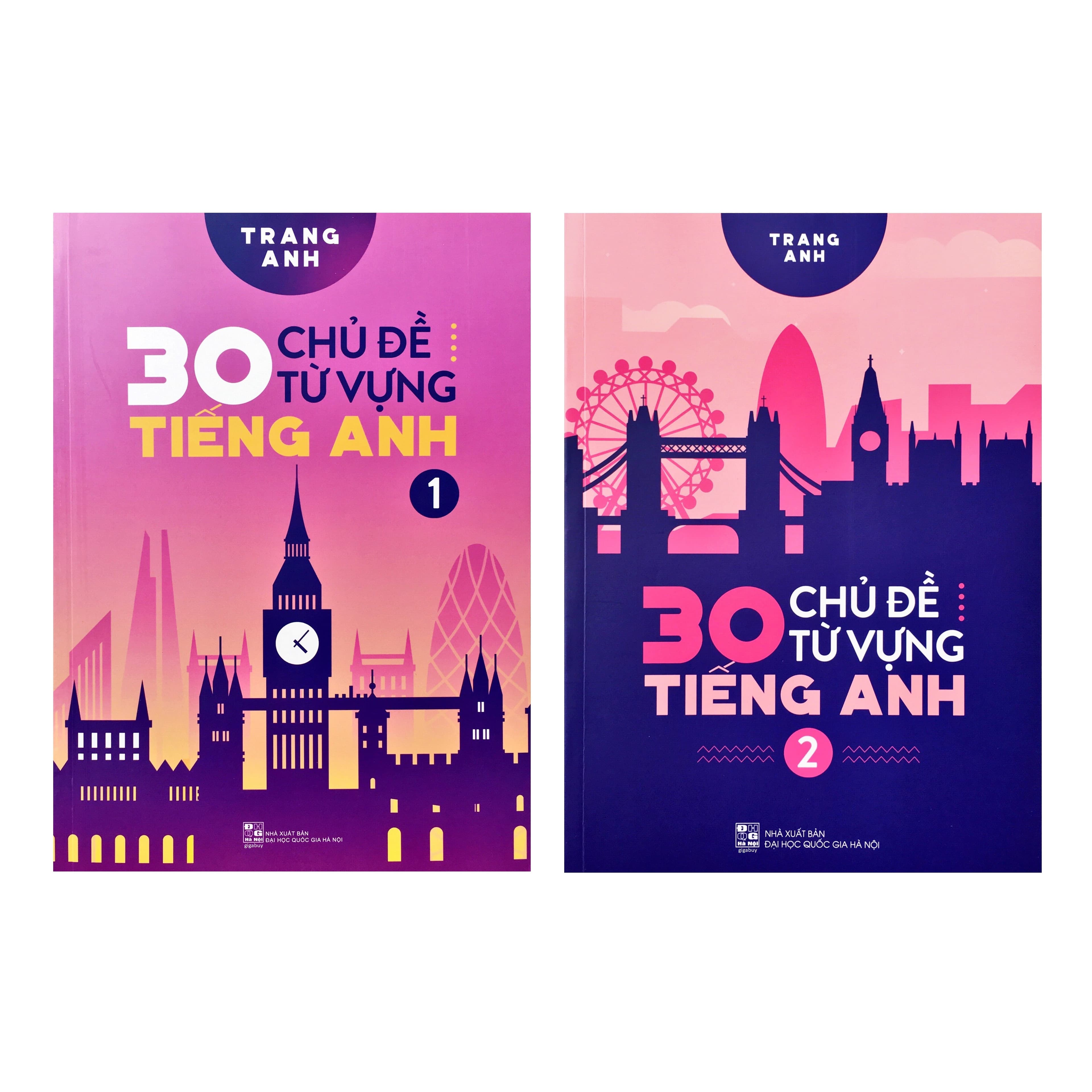 Combo 30 Chủ Đề Từ Vựng Tiếng Anh Tập 1 và Tập 2 Trọn Bộ 2 Tập Tặng Kèm Sổ Tay Mini Siêu Dễ Thương