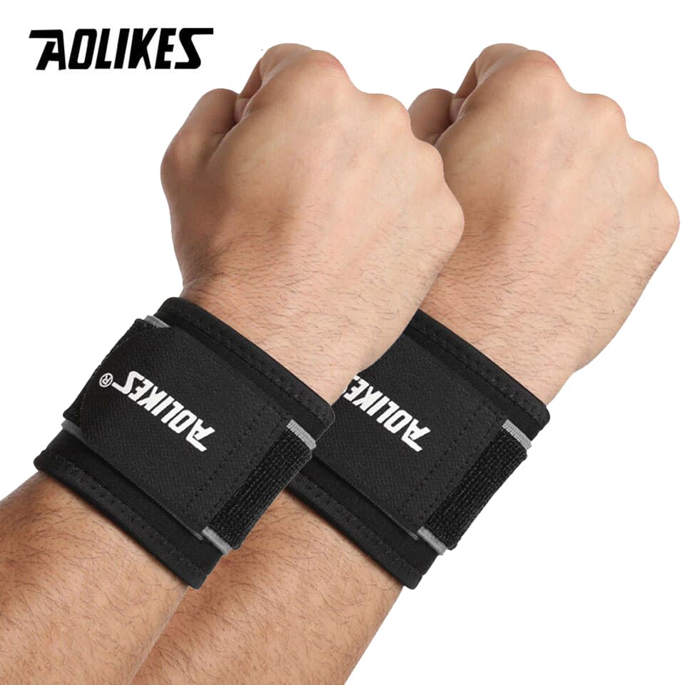 Bộ 2 băng quấn cổ tay tập gym AOLIKES YE 7938 Sport wrist support Gray