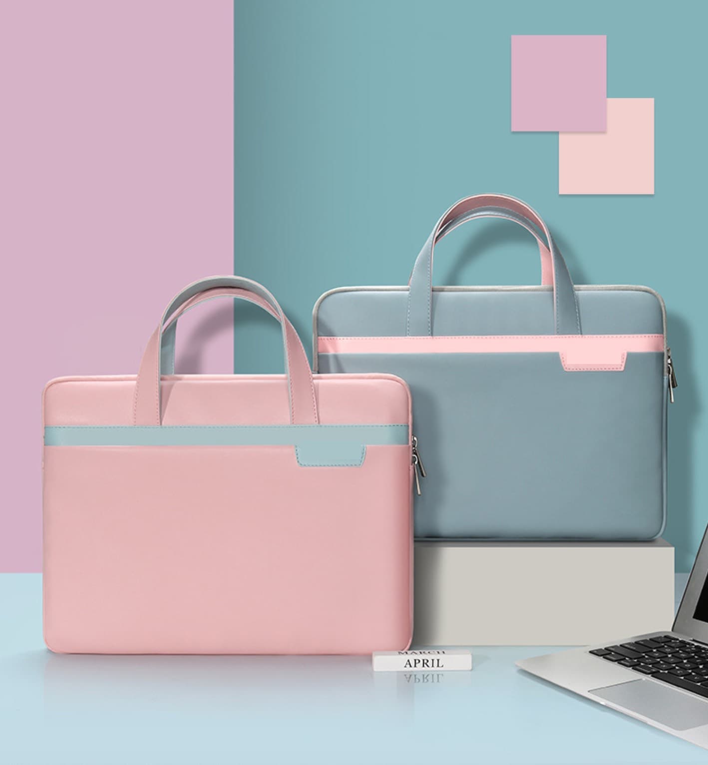 Túi xách chống sốc cặp đựng laptop macbook máy tính xách tay Hồng 14 inch