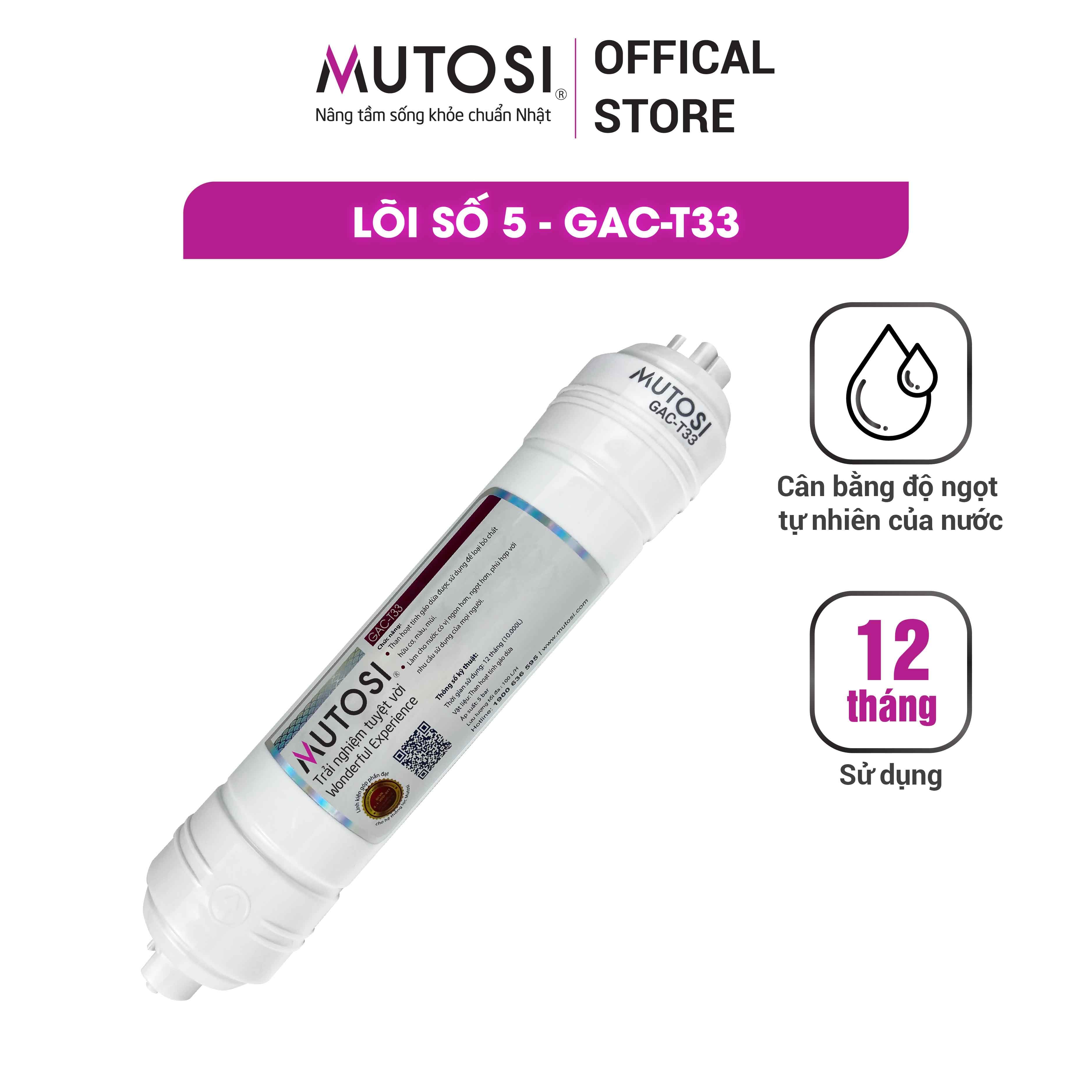Lõi số 5 GAC T33 Máy lọc nước RO Mutosi