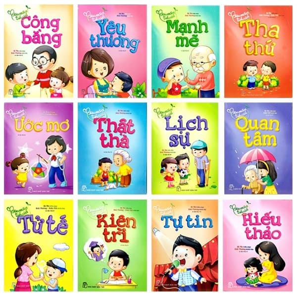 Combo Gieo Mầm Tính Cách bộ 12 cuốn Tự Tin Mạnh Mẽ Thật Thà Ước Mơ Công Bằng Hiếu Thảo Lịch Sự Tha Thứ Kiên Trì Quan Tâm Tử Tế và Yêu Thương