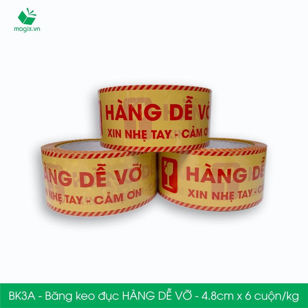 Combo 6 Cuộn Băng keo NIÊM PHONG băng Keo HÀNG DỄ VỠ Đục